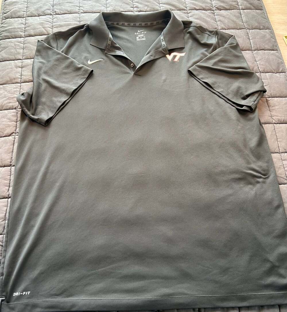 Nike Virginia Tech Hokies Dri-FIT Performance Polo Shirt Gray 4XL Tall